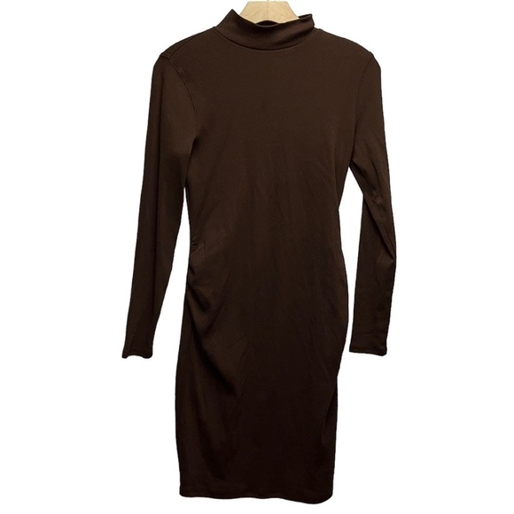NEW Oldnavy bodycon ribbed turtleneck dress XS brown - Picture 1 of 5